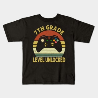7th Grade Level Unlocked First Day of School Video Gamer Kids T-Shirt